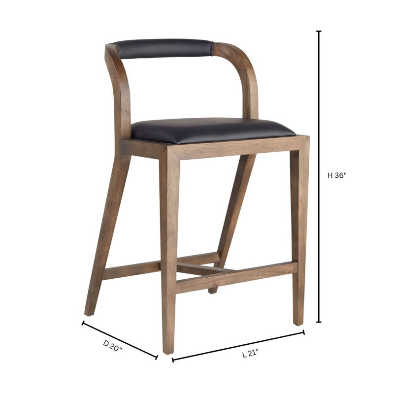 Caralia Upholstered Stool with Solid Wood Frame