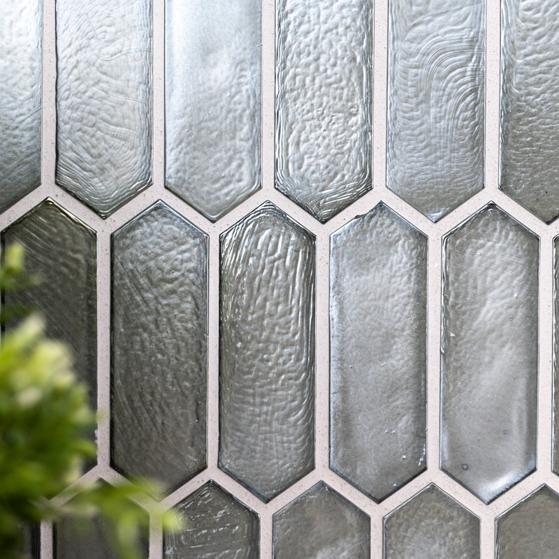 Rietto Spire 10 in. x 12 in. Glossy Glass Mosaic Wall Tile, Cresta Dusk