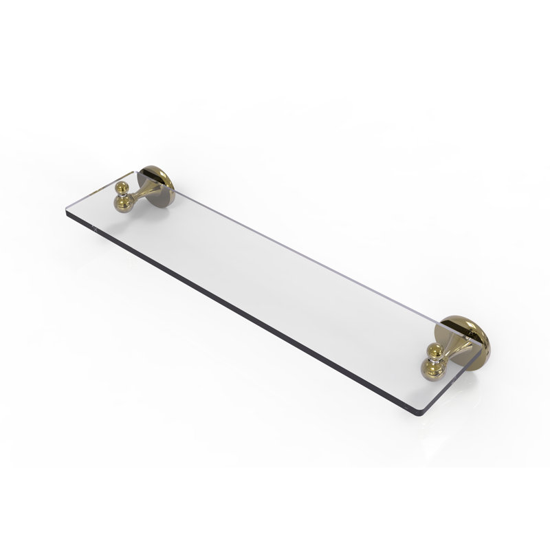 Godoy Industrial Pipe Shelves, Unlacquered Brass, 16 Inch