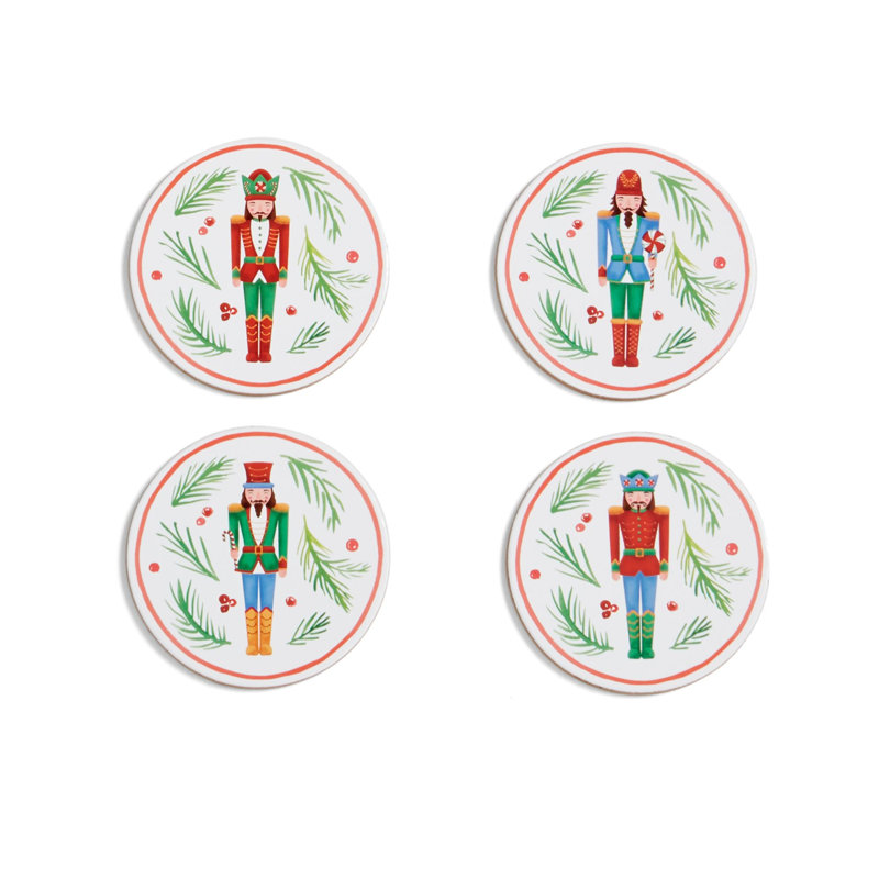 Lenox Bayberry Nutcracker Coaster Set of 4, Multicolor - One Size