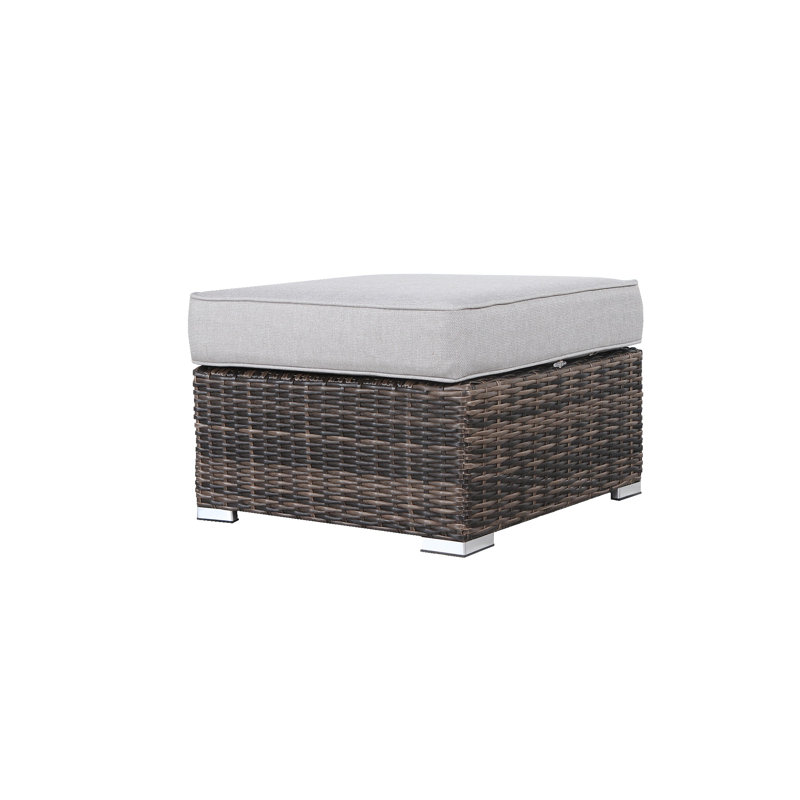 Repose-pieds d'extérieur avec coussin entièrement assemblé