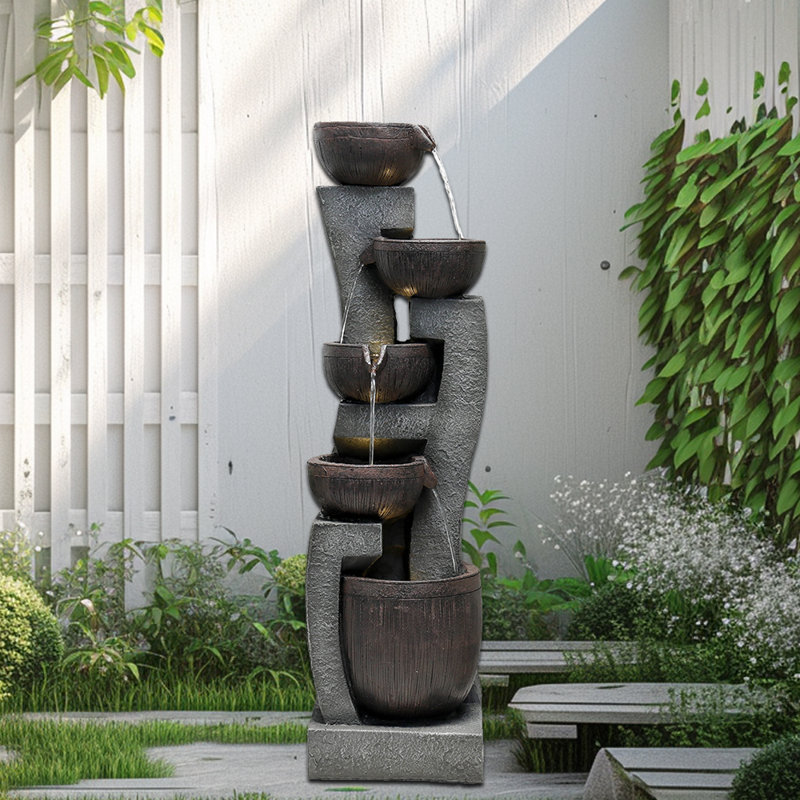 Handcrafted Cascade Fountain with Lights