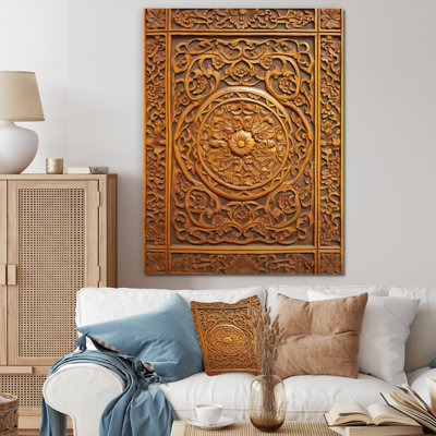 Vieille porte en bois sculpté IV sur toile