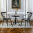 Jaithan Walnut Round Solid Wood Top Metal Base Dining Table