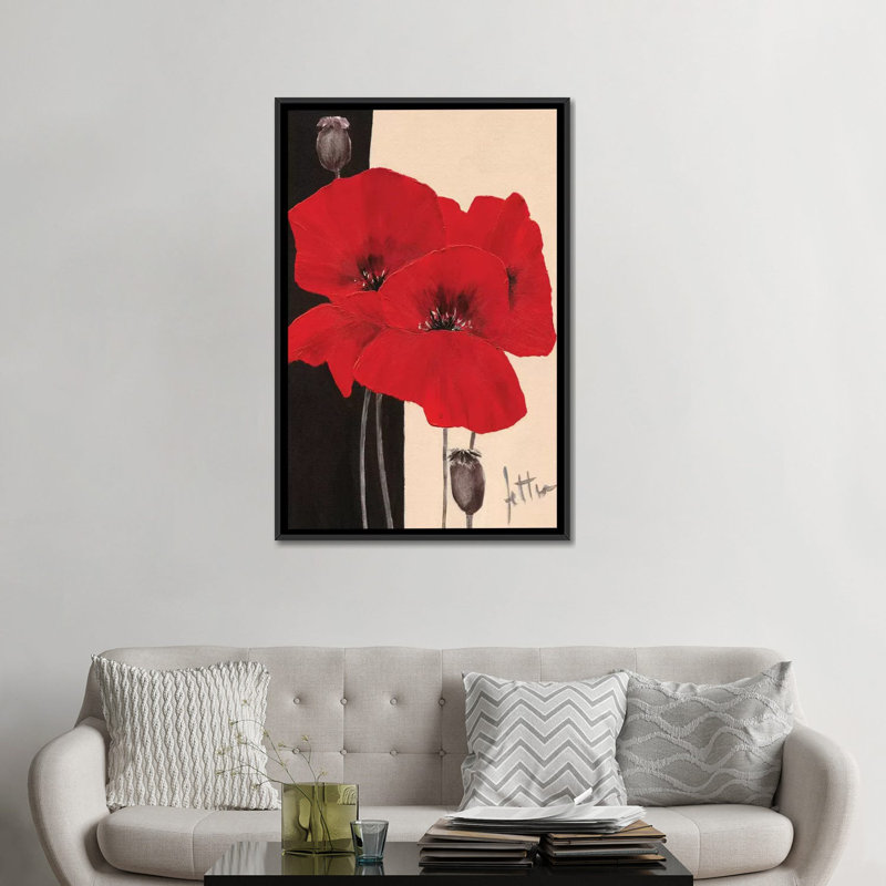 « raffinée i », impression sur toile, H 26 po x l 18 po x P 1,5 po, Toile avec cadre noir, Pas de tapis