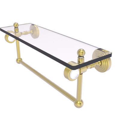 Jarrell Glass Bracket Shelf with Towel Bar
