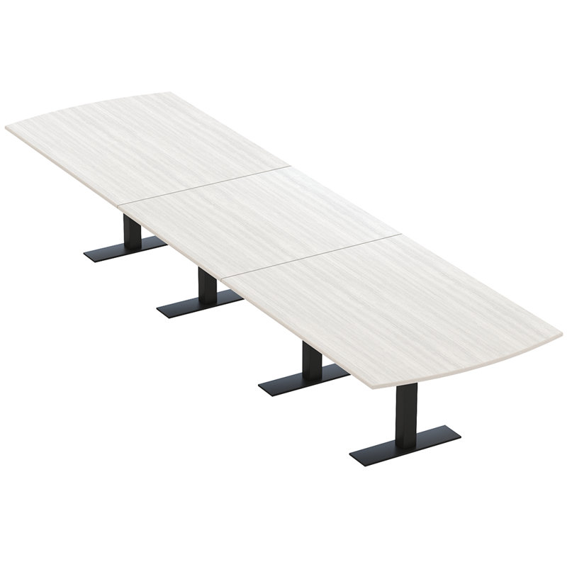 Table de conférence Pavert Arc, Noir mat, Cyprès blanc, H 30 po x l 192 po x P 48 po