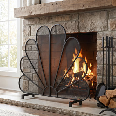 Single Door Iron Fireplace Door