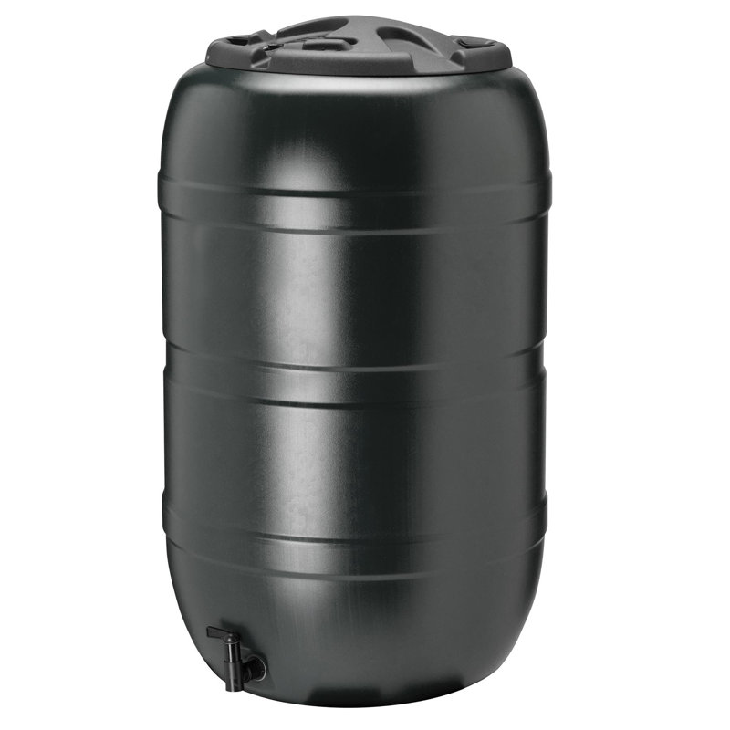 Dakota Fields Weather Resistant Plastic Rain Barrel, Green, 120L