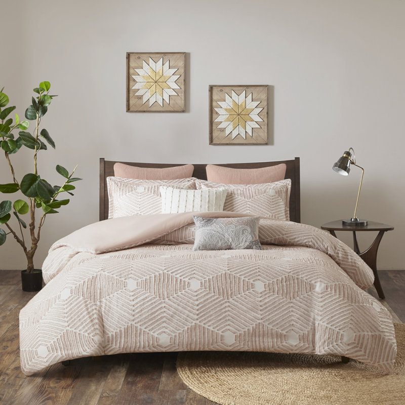 Édredon en coton Blush, Édredon double et 2 taies décoratives