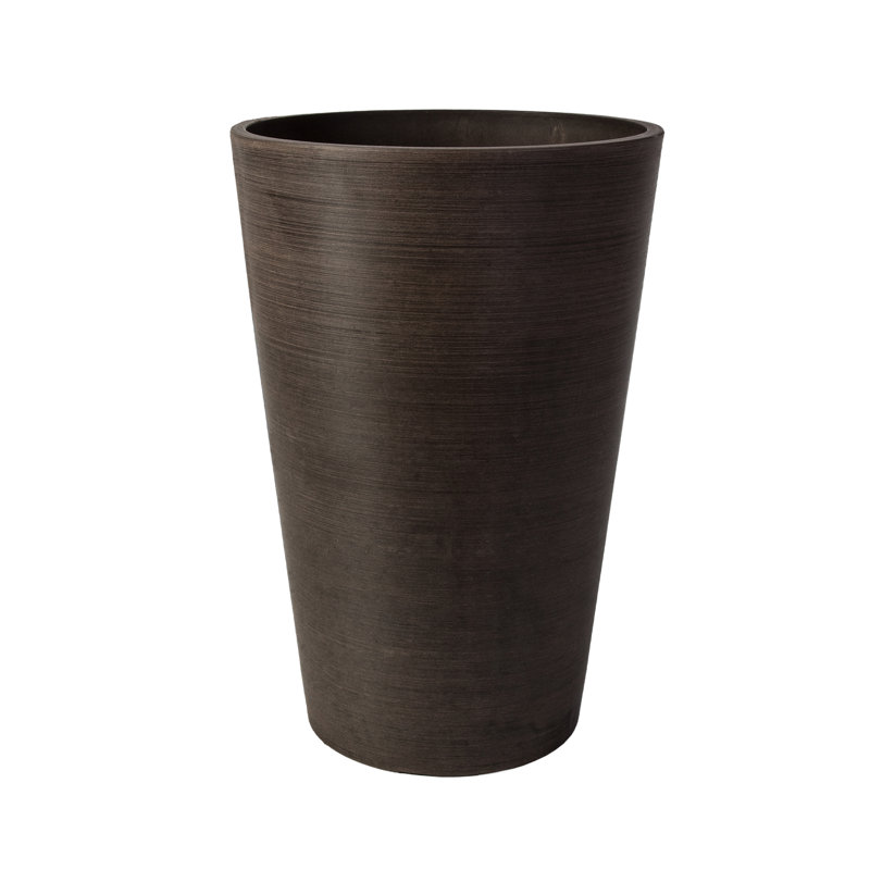 Miley Tall Round Taper Pot Planter, Chocolate, 18" H x 12" W x 12" D