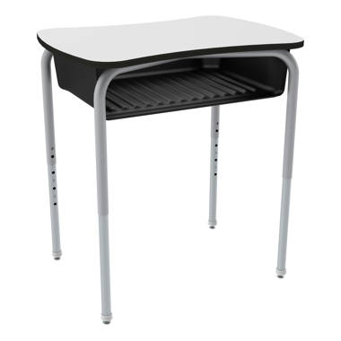 Flash Furniture Student Desk with Open Front Metal Book Box - Gray