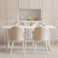 Table de salle à manger rectangulaire moderne en bois massif blanc-685486043