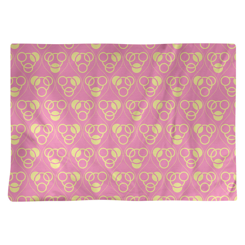Jordao Polyester Geometric Rectangle Placemat, Pink/Yellow, Polyester