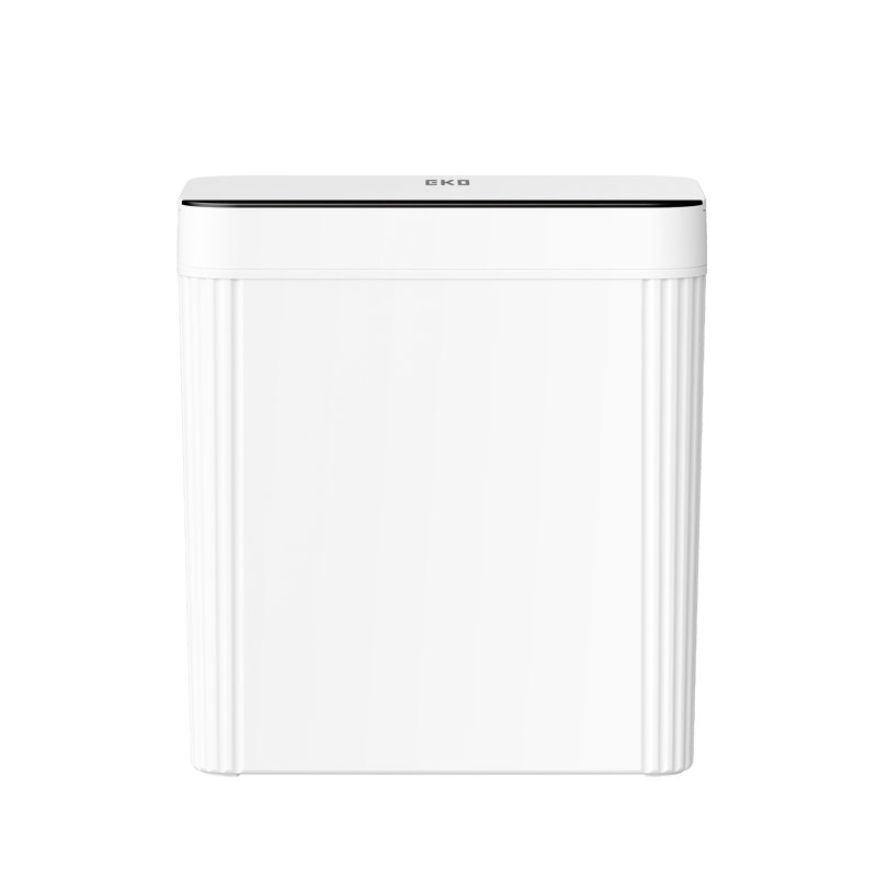 EKO Brio Motion Sensor Trash Can, 10L in White Compact Design, Fingerprint Resistant Trash Bin for Effortless Waste Disposal