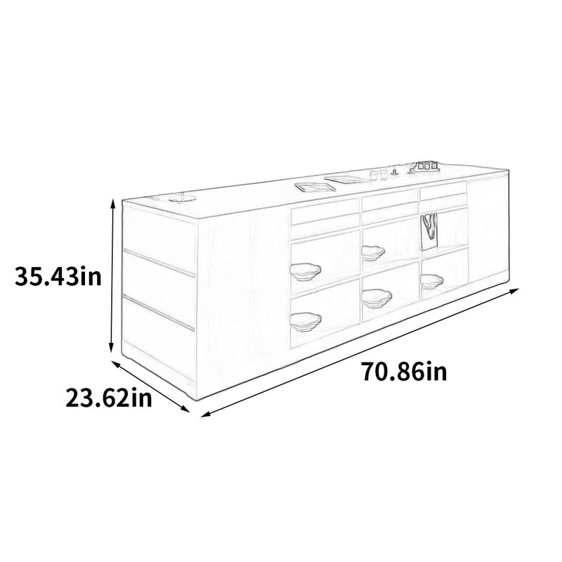 Vitrine Fashion, H 35,43 po x l 70,86 po x P 23,62 po