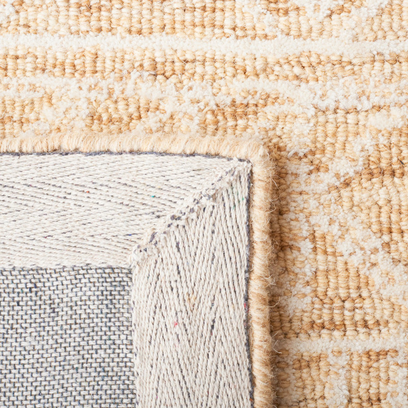 Tapis orange / ivoire en laine touffeté à la main Kyndall, Rectangle 5 pi x 8 pi