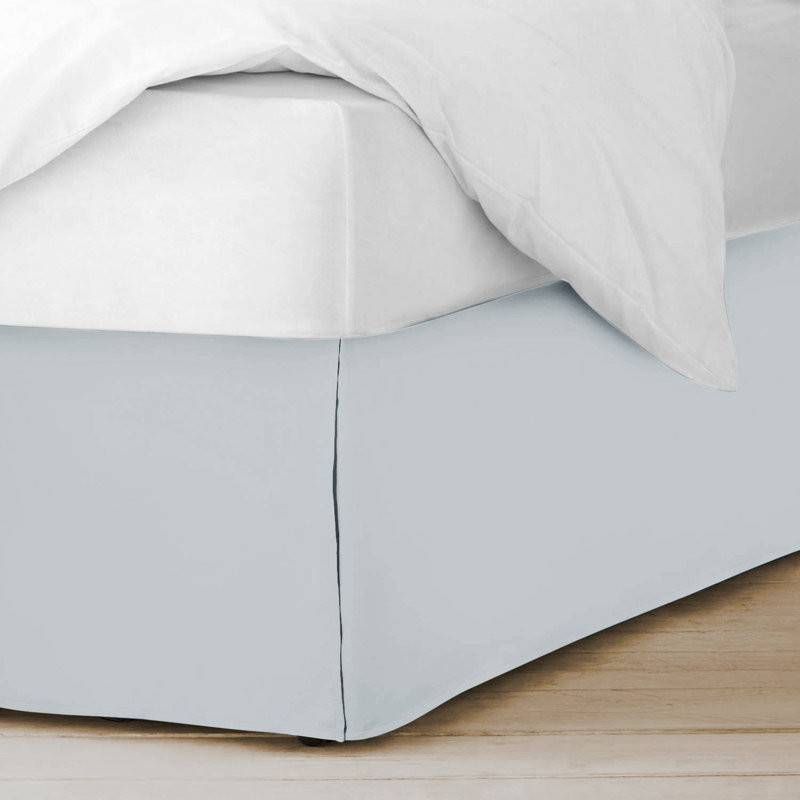 Afia Microfiber Bed Skirt Easy Fit Around Wrinkle Free, Fade Resistant, 16" Drop Length, Queen, Light Gray