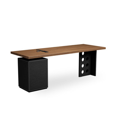 Black Rectangular Solid Wood desk
