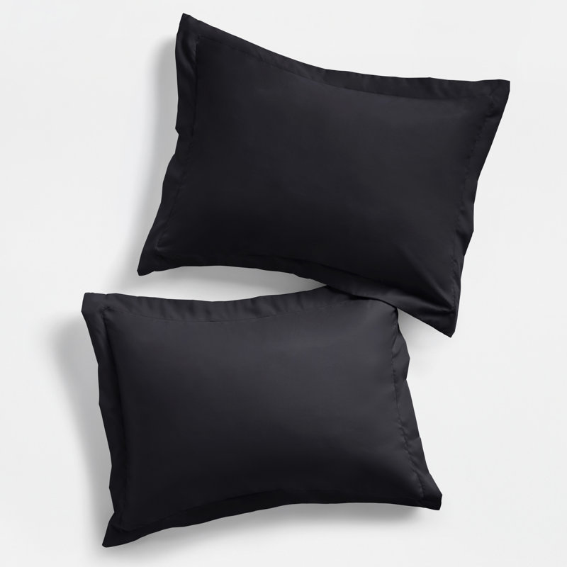 Pillow Shams 2-Pack Microfiber Ultra Soft Bedding, Standard, Black