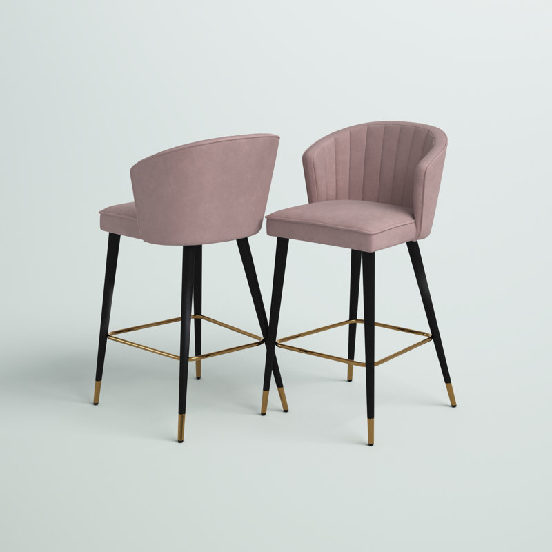 Tabouret de bar 27,3 po Cassie, Velours rose