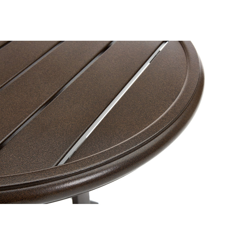 Slat Top 23" Round Side Table, Java