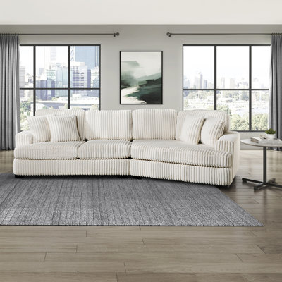 Showstead 116.5"W Modern Corduroy Sectional Sofa with Cuddler