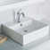 Thin ceramics Square Vessel Bathroom Sink with Overflow