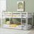 Twin Over Twin Rubber Wood Bunk Bed - Low Height with Ladder, No Box Spring Needed, White-815149232