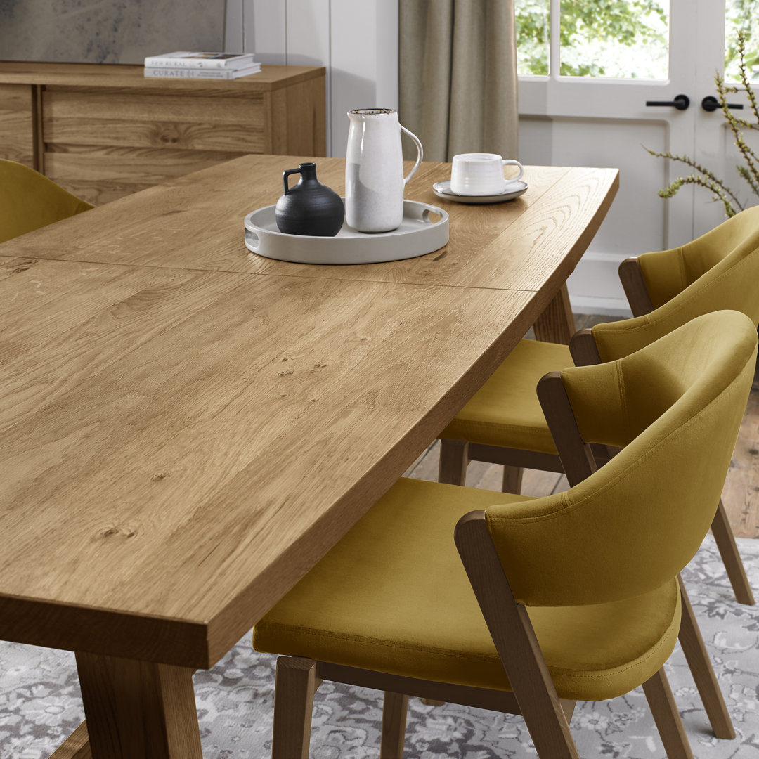 Mekela Extendable Oak Solid Wood Base Dining Table