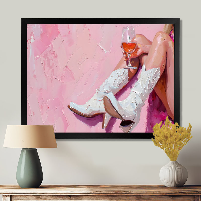 Braylen - Cowgirls Wall Art Living Room, Toile encadrée noire simple, H 34 po x l 44 po x P 1,5 po