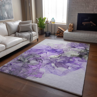 Cerrito Premium Machine Washable Cerrito AMF520 Purple Rug