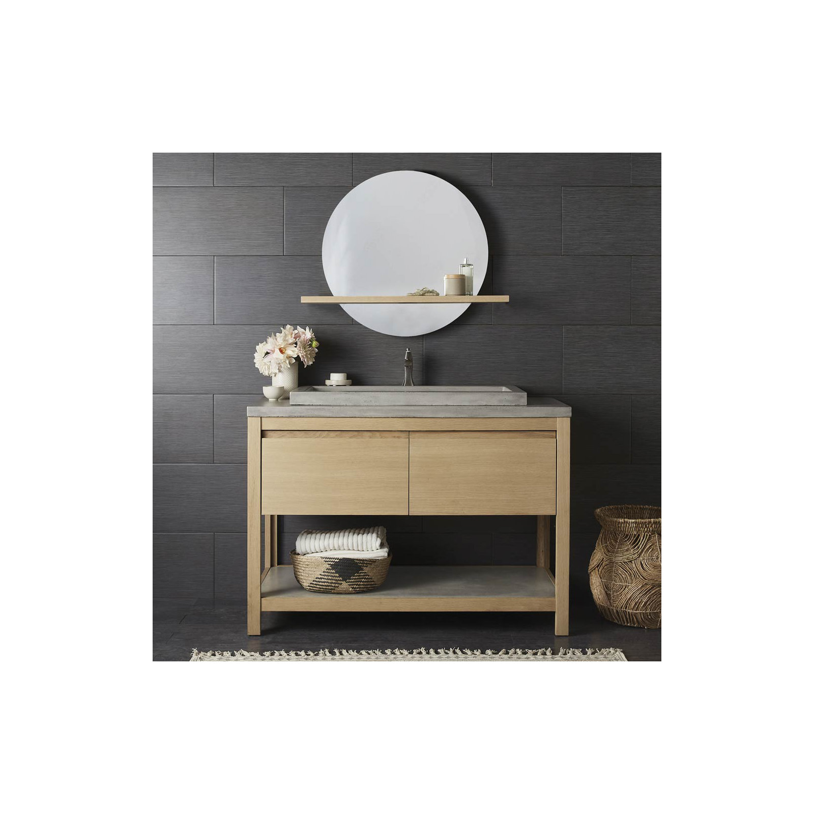Solace 49" Single Bathroom Vanity Set, Sunrise Oak, Ash