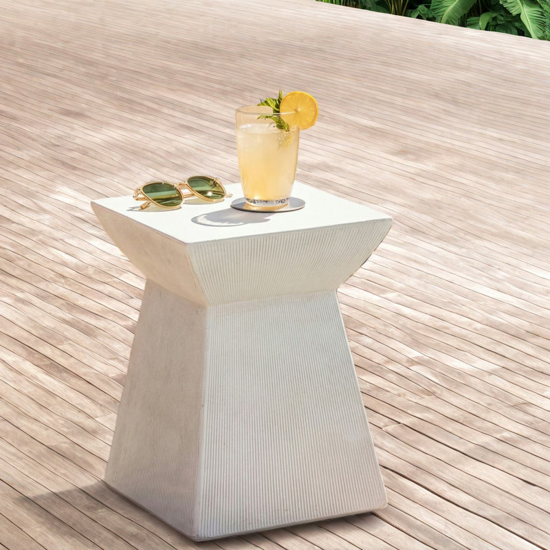 Tables de patio robustes, décor moderne blanc compact Mgo pour l'extérieur