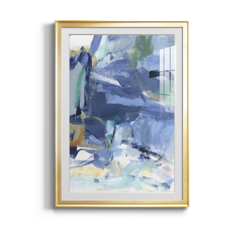 " Blue Room I ", 42.5" H x 30.5" W, Gold