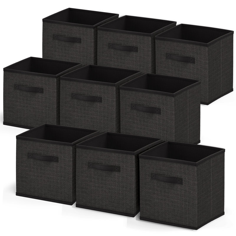 Ensemble de bacs de rangement, Noir, 9