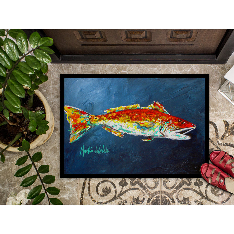 Tapis d'intérieur antidérapant Fish for Jarett, Rectangle 2 pi x 3 pi