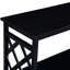 3 consoles noires. Bois de pin massif et grand espace de rangement noir pour chambre à coucher avec cadre stable
