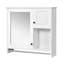 Armoire de salle de bain murale avec miroir, armoire à pharmacie murale avec 2 tablettes
