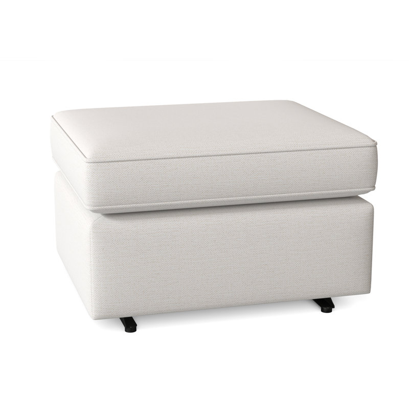 Hagen Upholstered Ottoman, Snow Ivory Performance
