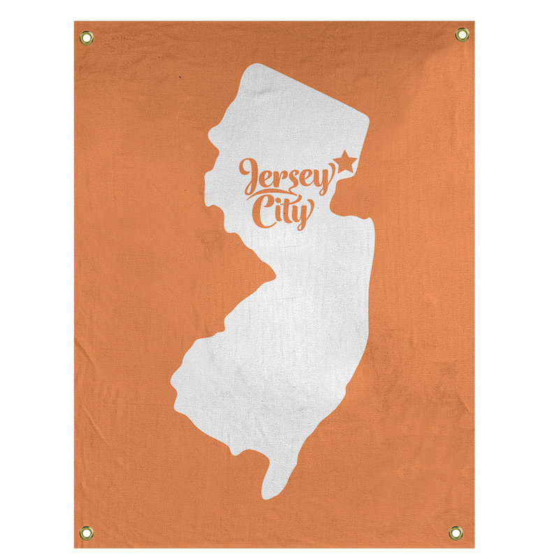 Tapisserie murale jersey city new jersey, H 36 po x l 26 po, Orange
