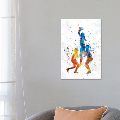 Rugby Women In Watercolor I by Paul Rommer - Wrapped Canvas Painting
