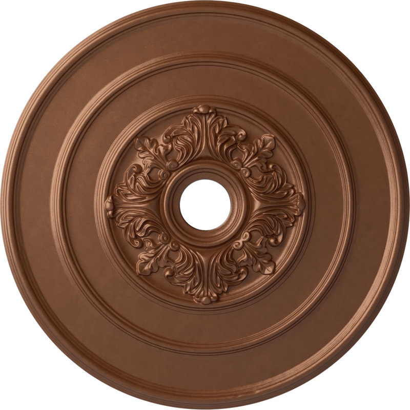 Médaillon de plafond endurathane traditionnel avec feuilles d'acanthe, DO 26 po x P 3 1/8 po x P 1 1/2 po (convient aux auvents jusqu'à 4 1/4 po)