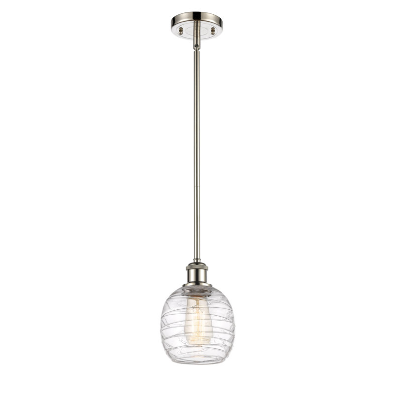 Luminaire suspendu simple à 1 lumière Amila, Nickel poli