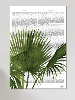 « fan palm i », impression sur toile, H 18 po x l 12 po x P 1,5 po, Toile tendue, Pas de tapis