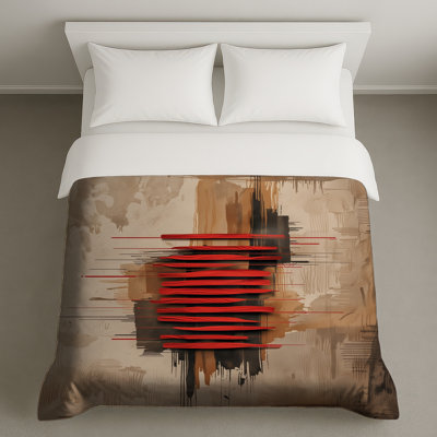 Red Abstract Brushstrokes Duvet Covers