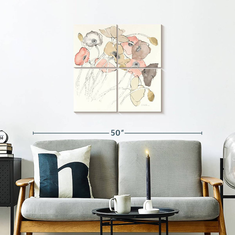 Harnek Black Line Poppies II neutre, H 26 po x l 26 po
