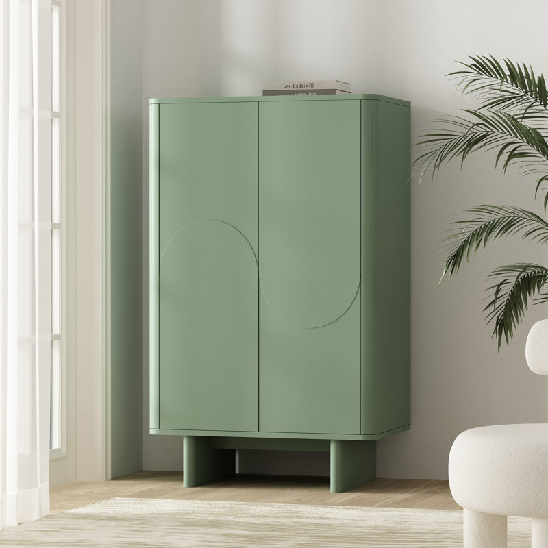 Armoire d'appoint moderne 32 "avec tablettes réglables Ella, Vert sauge