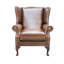 Upholstered Full Grain Leather Wingback Chair