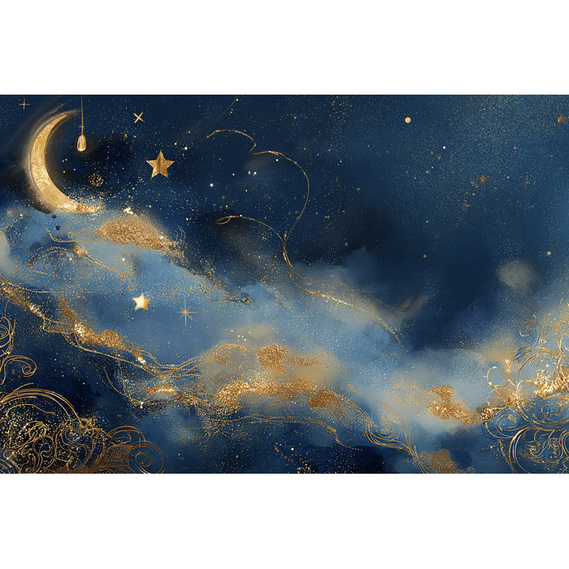 Art mural bleu clair au clair de lune, L 24 po x H 16 po x P 1,5 po
